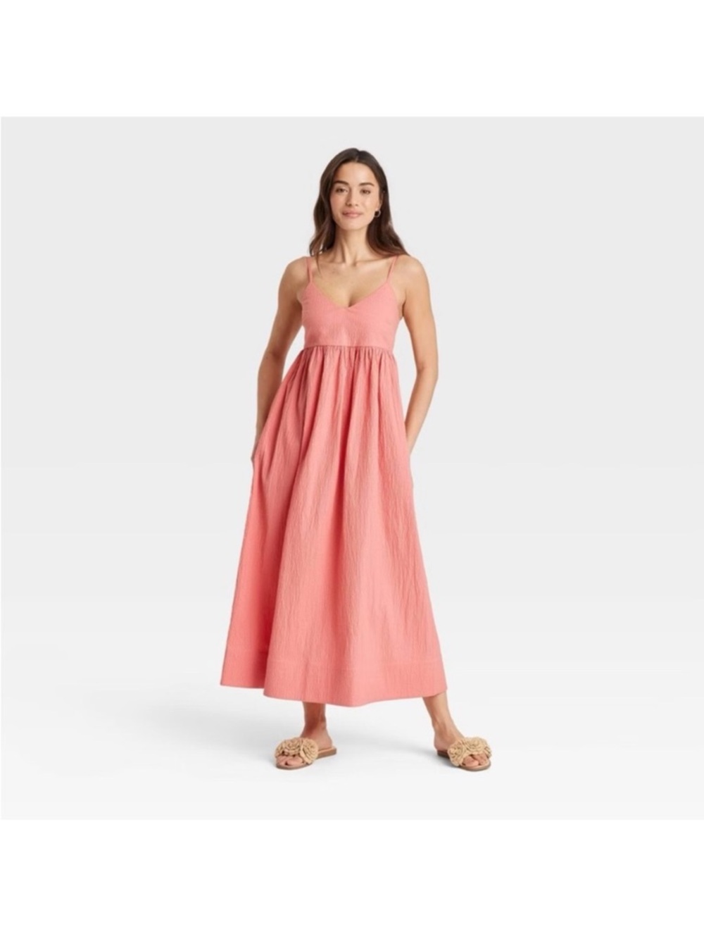 a new day Salmon Pink Spaghetti-Strap Maxi Dress